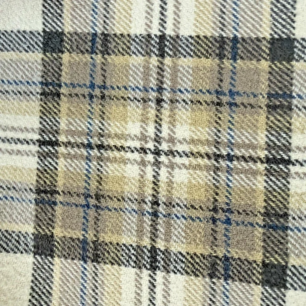 Lauren Ralph Lauren Plaid Tartan Throw Blanket Cream  100% Cotton 52 x 66 LRL
